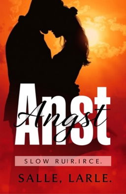A captivating cover design for a book titled 'Angst,' featuring a slow-burn romance theme