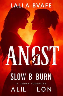 A captivating cover design for a book titled 'Angst,' featuring a slow-burn romance theme