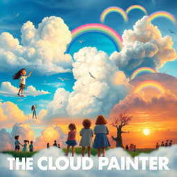 A captivating poster for 'The Cloud Painter', showcasing the journey of a young artist with the magical ability to paint clouds and influence the weather