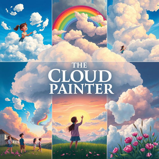 A captivating poster for 'The Cloud Painter', showcasing the journey of a young artist with the magical ability to paint clouds and influence the weather
