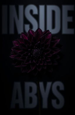 A vibrant black dahlia flower in full bloom, featuring deep, dark hues and an intricate texture