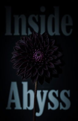 A vibrant black dahlia flower in full bloom, featuring deep, dark hues and an intricate texture