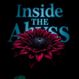 A colorful black dahlia flower in full bloom, showcasing rich, dark tones and intricate details
