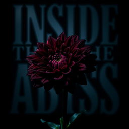 A colorful black dahlia flower in full bloom, showcasing rich, dark tones and intricate details
