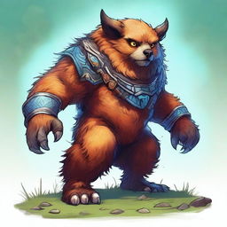 A celestial Dungeons and Dragons Owlbear stands on all fours, letting out a powerful screech