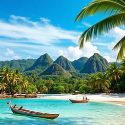 A stunning view of Bohol, Philippines, showcasing the iconic Chocolate Hills with lush green landscapes and a blue sky in the background