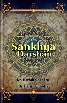 A visually striking cover design for a book titled 'Sankhya Darshan' authored by Dr