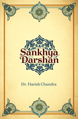 A visually striking cover design for a book titled 'Sankhya Darshan' authored by Dr