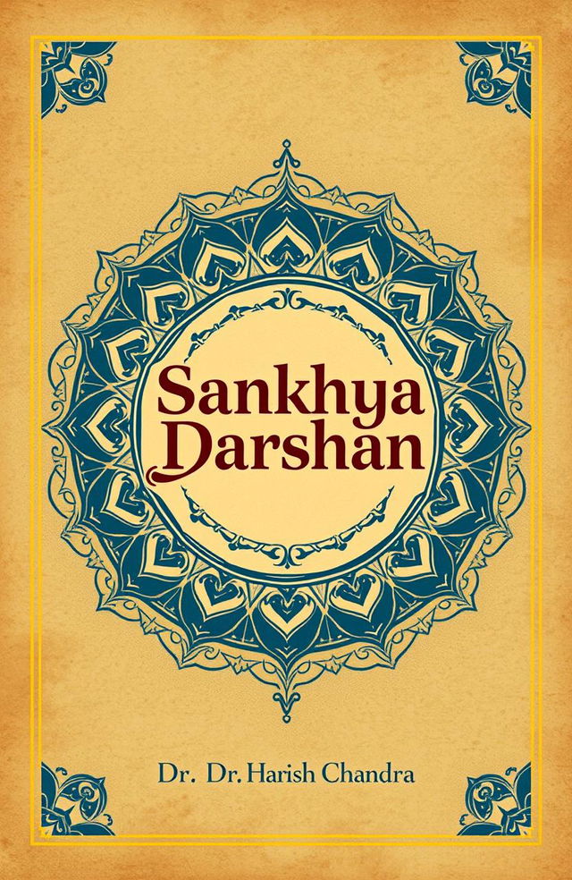 A visually striking cover design for a book titled 'Sankhya Darshan' authored by Dr