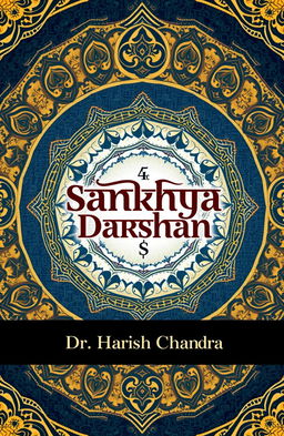 A visually striking cover design for a book titled 'Sankhya Darshan' authored by Dr