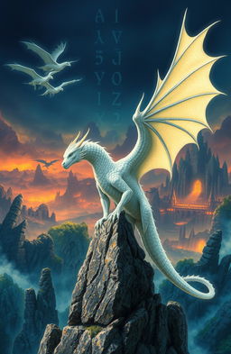 A captivating fantasy novel cover featuring ancient runes glowing softly in the background