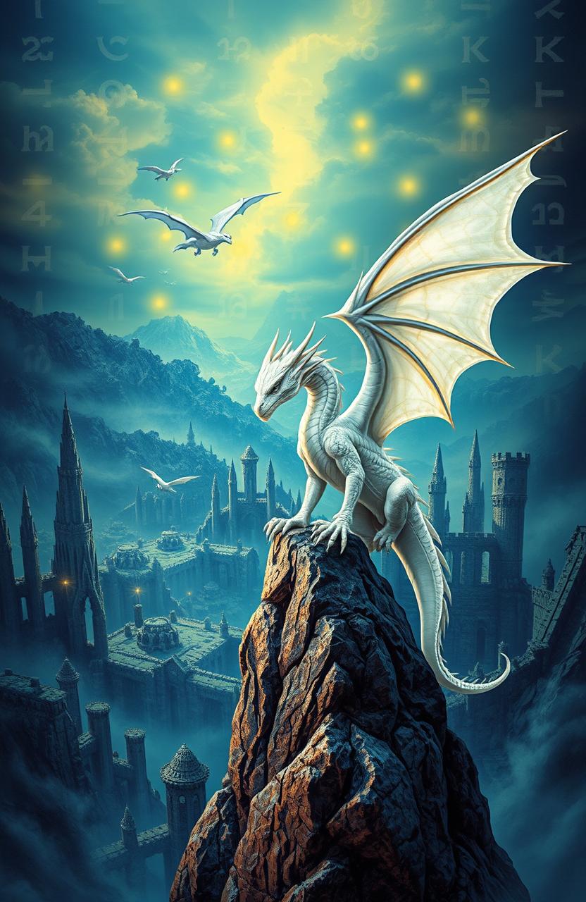 A captivating fantasy novel cover featuring ancient runes glowing softly in the background