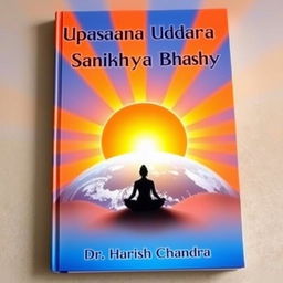 An artistically designed book cover for 'Upasana Uddarak Sankhya Bhashya' by Dr