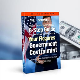 A modern and dynamic book cover design for the title 'The Official 8 Step Guide to Your First 6 Figures in Government Contracting! With No Experience'