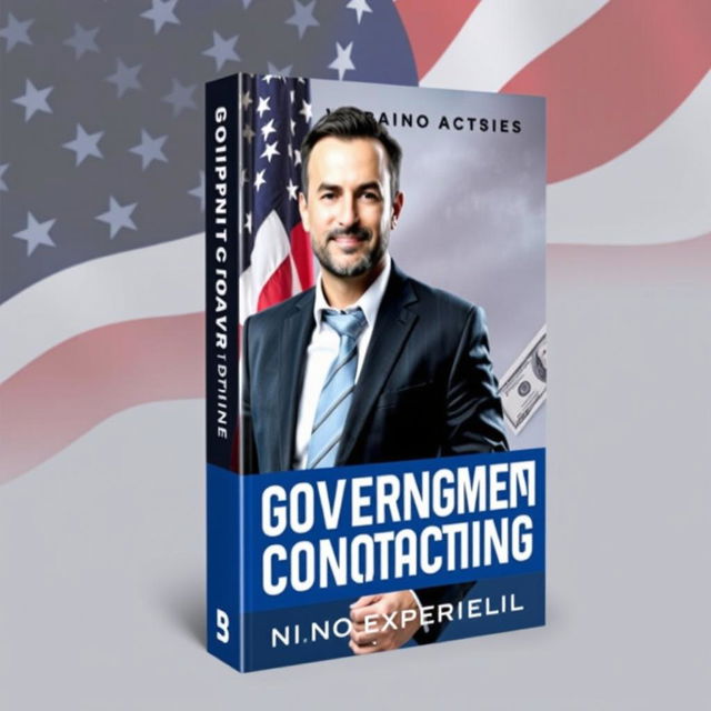 A modern and dynamic book cover design for the title 'The Official 8 Step Guide to Your First 6 Figures in Government Contracting! With No Experience'