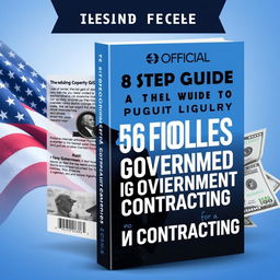 A modern and dynamic book cover design for the title 'The Official 8 Step Guide to Your First 6 Figures in Government Contracting! With No Experience'