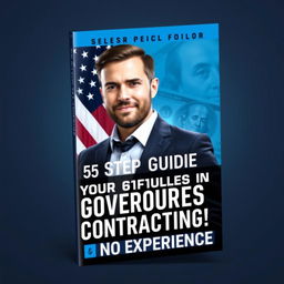 A modern and dynamic book cover design for the title 'The Official 8 Step Guide to Your First 6 Figures in Government Contracting! With No Experience'