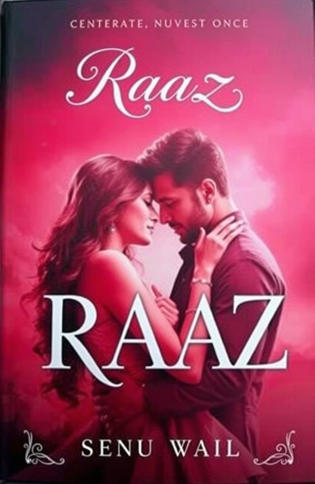 A captivating book cover titled 'RaaZ', featuring a romantic and dramatic theme