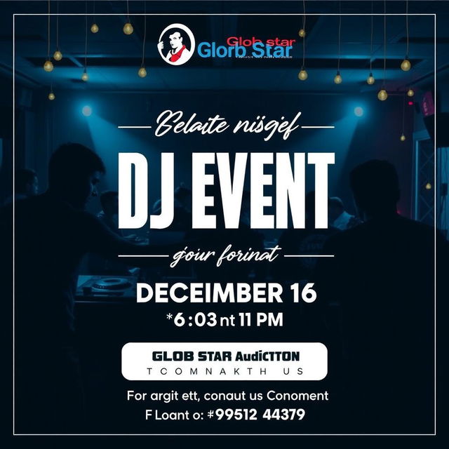 Join us for an exciting DJ event exclusively for our gym members! Celebrate with us on December 16th at 6:30 PM, located at the Glob Star Auditorium