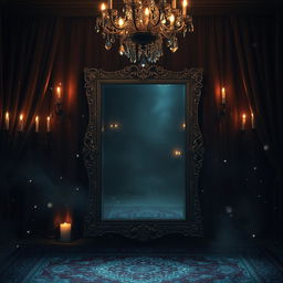 An enigmatic scene featuring an invisible mirror that reflects nothing yet creates a surreal ambiance