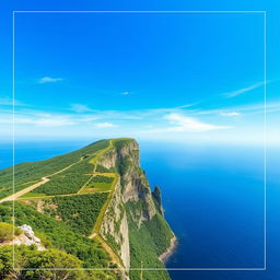 A scenic vista showcasing a cliffside landscape designed for paragliding activities, emphasizing the natural beauty of the location