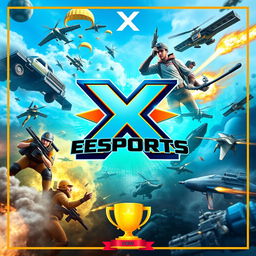 A dynamic and exciting esports thumbnail for BGMI (Battlegrounds Mobile India), featuring a vibrant, action-packed background with intense gameplay scenes