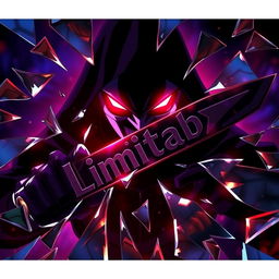 An intense anime scene featuring a menacing, shadowy villain breaking through shattered glass