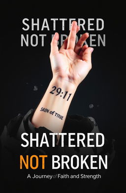 A striking and surreal image of a female left arm emerging from a shattered base, emphasizing the theme of resilience