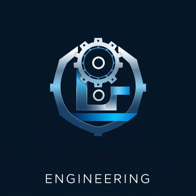 A sleek and modern logo design for 'Lakhan Engineering'