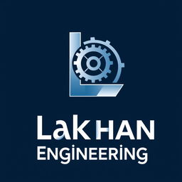 A sleek and modern logo design for 'Lakhan Engineering'