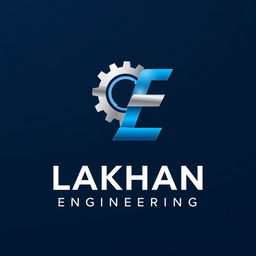 A sleek and modern logo design for 'Lakhan Engineering'