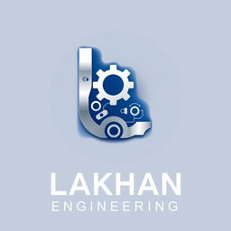 A sleek and modern logo design for 'Lakhan Engineering'