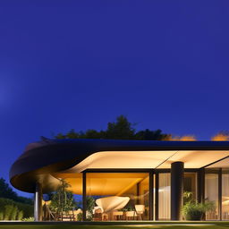 A roof with a creative and sophisticated curved design