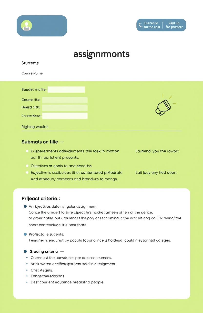 Design a visually appealing assignment page for a college project