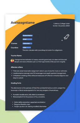 Design a visually appealing assignment page for a college project