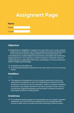Design a visually appealing assignment page for a college project