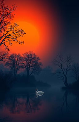 A serene and tranquil scene depicting the concept of in-betweenness, showcasing the transition between two distinct states