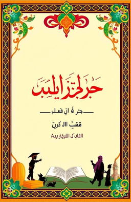 A captivating book cover design for an Arabic language book titled 'محاضرات العربية للأطفال'