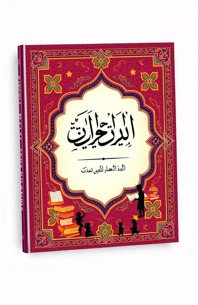 A captivating book cover design for an Arabic language book titled 'محاضرات العربية للأطفال'