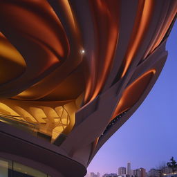 A roof with a creative and sophisticated curved design