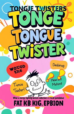 A vibrant and engaging book cover design for a collection of tongue twisters