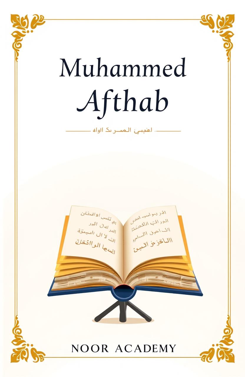 A book cover design featuring the title 'Muhammed Afthab' prominently displayed at the top