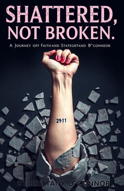 A striking image of a woman's left forearm emerging from a broken and shattered foundation