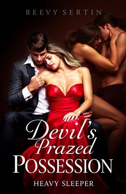 A stunning book cover design for "Devil's Prized Possession" by "HeavySleeper" featuring two couples in a passionate embrace