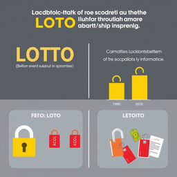 A visually appealing graphic illustrating the reduction of workplace accidents after the implementation of the LOTO (Lockout/Tagout) system