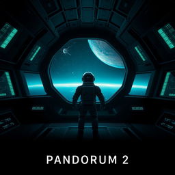 A teaser poster for 'Pandorum 2', featuring a dark, futuristic spaceship interior with eerie lighting