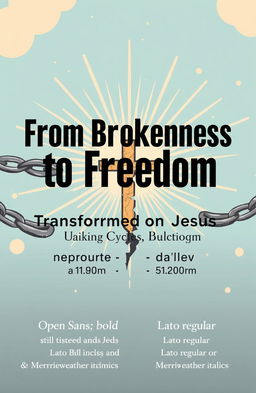 A stylized illustration featuring a broken chain with a radiant cross shining through the gap where the chain is broken