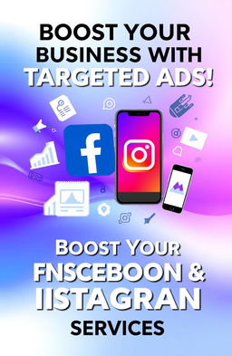 A modern digital marketing design showcasing Facebook and Instagram ads services