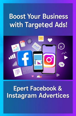A modern digital marketing design showcasing Facebook and Instagram ads services