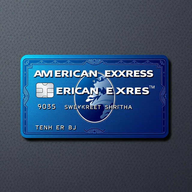 A credit card design for an American Express card featuring the name 'Swekreet Shrestha'
